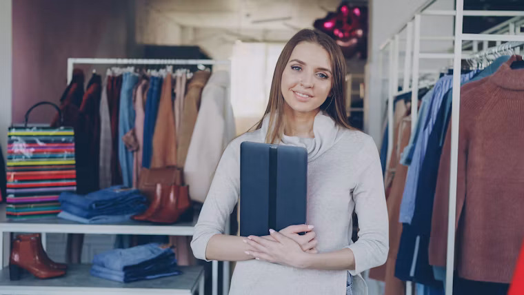 Retail owner in her store